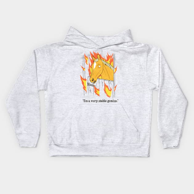 Stable Genius Kids Hoodie by Hillary White Rabbit